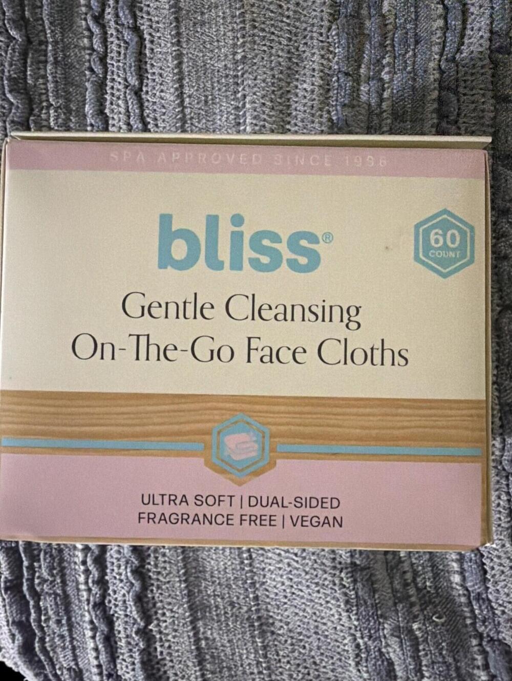 bliss Ultra Soft Dual-Sided Fragrance Free Vegan Face Cleansing Cloths 60ct